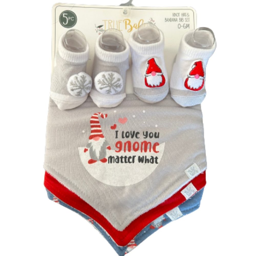True Baby  5 piece Bandana Bibs with booties